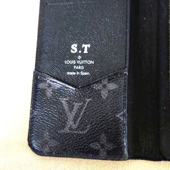 LOUIS VUITTON Monogram Eclipse Canvas iPhone X FolioCase Black/Grey - Picture 5 of 7